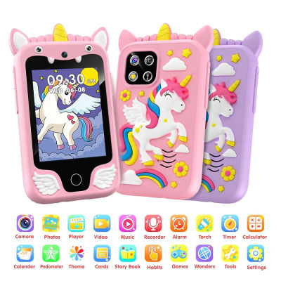 Cámara de teléfono inteligente para niños, juguetes con pantalla táctil, unicornio, reproductor MP3 móvil para bebés, cámara Digital, juguetes educativos para niñas y niños de 3 a 8 años