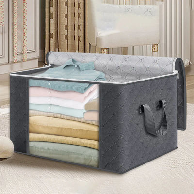 Conjunto de Almacenamiento | Bolsas Organizadoras de Ropa Plegables con Ventana Transparente y Asa Resistente | Para Armario, Dormitorio, Almohada, Ropa de Cama, Ropa, Manta
