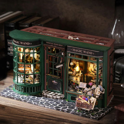 Tienda de magia DIY casa de muñecas de madera Kit de casa de muñecas en miniatura con muebles Roombox modelo de casa Retro juguete para regalo de niños