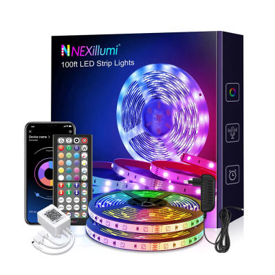 Tira de luces Led RGB 5050 DC12V, cinta con controlador Bluetooth para niños coloridos en la habitación, banda de retroiluminación de TV navideña