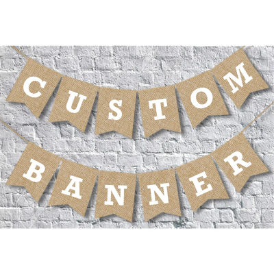 Pancarta de arpillera personalizada, diseña tu propio cartel, accesorios para fotos, decoraciones para fiestas navideñas, letrero rústico Vintage, accesorio para Baby Shower