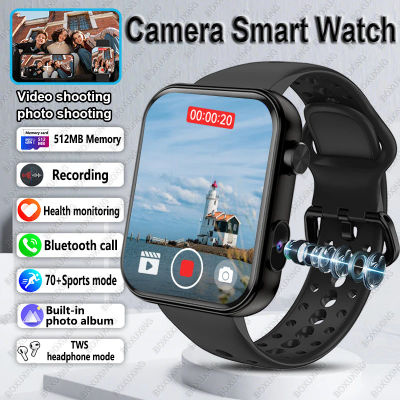 2025 nueva cámara reloj inteligente hombres mujeres fotos grabar vídeo Monitor de salud deportes Fitness impermeable BT llamada grabación reloj inteligente