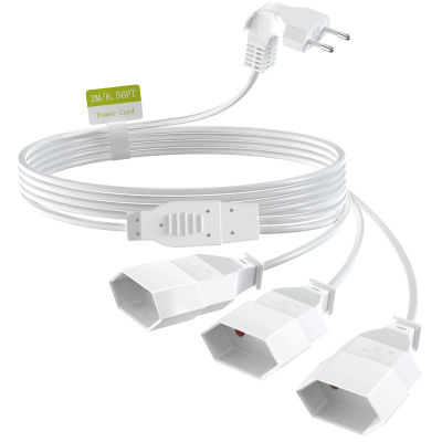 Cable de Extensión con Enchufe Tipo C Estándar Europeo, Cable de Alimentación de 0.75 mm² Compatible con TV/PC/Monitor/Aparatos Domésticos
