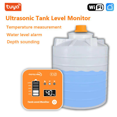 Moray ME201R Wifi Smartlife Tuya APP LCD pantalla de tiempo de temperatura inalámbrica ultrasónica Monitor de nivel de líquido del tanque de agua