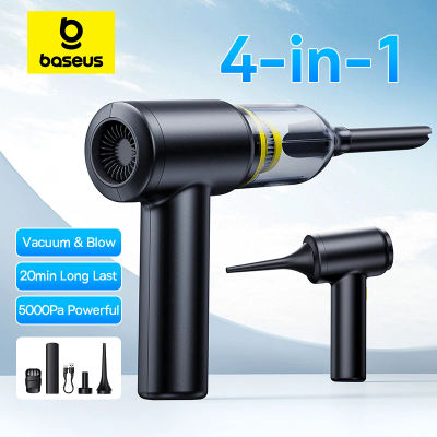 Baseus-aspiradora de coche, soplador de aire, inflado de bombeo, potente aparato de limpieza portátil para coche, limpiador de vehículos inalámbrico en forma de T