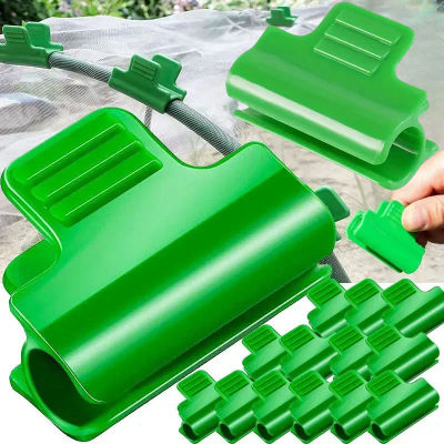 Abrazaderas de aro para túnel de jardín, accesorios para arreglar invernadero con película aislante, vástagos de raíces de plantas, marco de soporte, Clips verdes