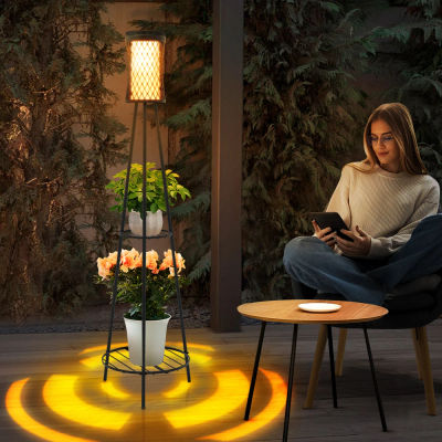 Luces solares para jardín, soporte para plantas al aire libre, linterna alimentada por energía Solar regulable, lámpara de pie para Patio, jardín y Patio trasero