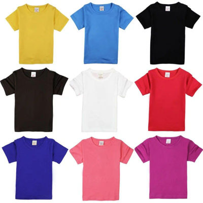 Camisetas de algodón de manga corta para niños de 2 a 16 años, ropa para niñas, camiseta lisa de verano, camisetas para niños y adolescentes, Top coreano, ropa para bebés