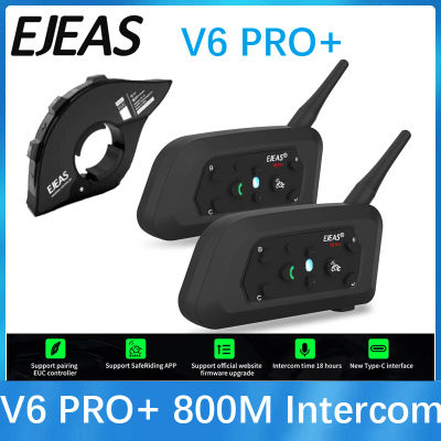 EJEAS V6 PRO +/PLUS casco de motocicleta auriculares intercomunicadores Bluetooth con 800M BT interfono comunicador para 6 conductores impermeable