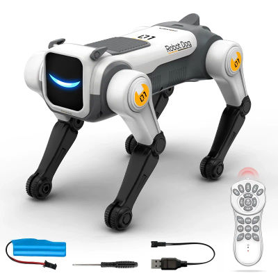 Perro Robot Mecánico RC Inteligente con IA, Comandos de Voz, Programable, Canta, Baila, Acrobacias Electrónicas, Perro Robot Biónico Inteligente