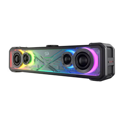 Redragon GS817 RGB Altavoces estéreo de 2.0 canales Control táctil Bluetooth 5.3 y entradas auxiliares de 3,5 mm Barra de sonido de escritorio, negro