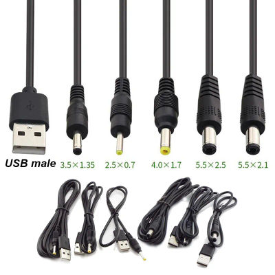 5V USB tipo A macho a DC Cable de cargador conector Jack Cable de extensión de fuente de alimentación 22AWG 3A