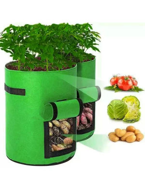 Bolsa de Fieltro de Gran Diámetro para Plantas de Vegetales, Bolsa de Cultivo de Patatas de Fieltro No Tejido, Cubo de Cultivo de Patatas