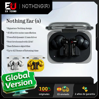 Nothing Ear (a): cancelación activa de ruido de 45 dB, altavoz dinámico de 11 mm, hasta 42,5 horas de reproducción continua y sonido de última generación con tecnología LDAC.