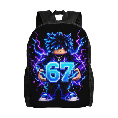 Mochila de Moda para Gamers, 67 Core Blue, Ligera, para Escuela, Senderismo, Viajes, con Diseño de Robot, para Hombres y Mujeres, con Compartimento para Laptop