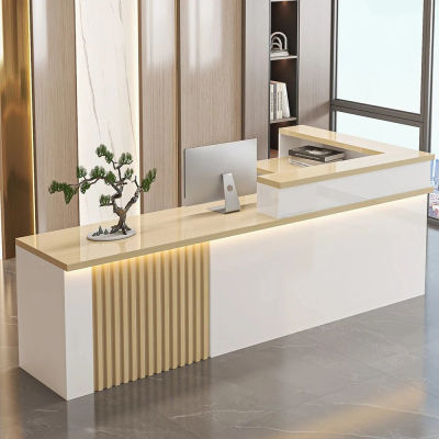 Mostrador de Bar elegante y estético, escritorios de recepción simples nórdicos de delicadeza moderna, muebles comerciales Mostrador de lujo únicos