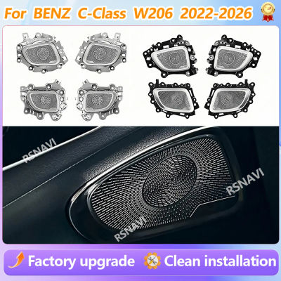 Para Benz Clase C W206 GLC X254 2022-2026, Cubierta Iluminada LED de 64 Colores para 4 Puertas, Nueva Cubierta de Altavoz LED para Auto, Accesorios Interiores