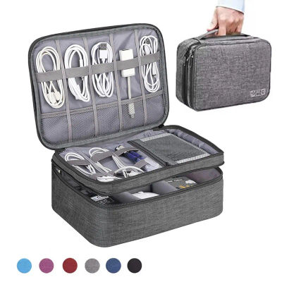 Organizador electrónico Digital multifuncional de gran capacidad, resistente al agua, cargador de línea de datos USB, bolsa de almacenamiento de viaje para cables de auriculares