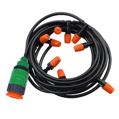 Kit de riego de boquillas antiniebla, sistema de riego de plantas de nebulización de pulverización automática de jardín, manguera de 4/7 PE y conector, 5M-20M