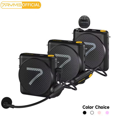 7RYMS WA Megáfono Inalámbrico con Auriculares, Micrófono Lavalier, Altavoz, Amplificador de Voz con Cancelación de Ruido y Pantalla LED para Profesores, Conferencias, Guías Turísticos