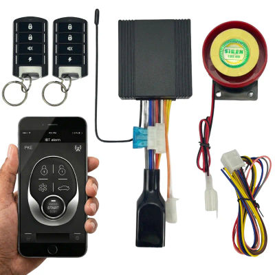 Sistema de Alarma para Motocicleta – Control por Aplicación y Bluetooth PKE (Bloqueo/Desbloqueo Automático) – Arranque Remoto por Llave o Aplicación – Alarma de 120dB