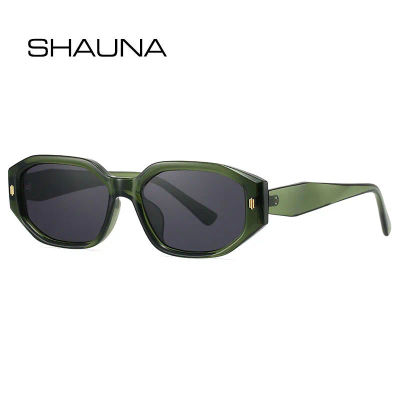SHAUNA Gafas de sol cuadradas poligonales de moda para mujer, gafas de sol con gradiente UV400, remaches Retro para hombre