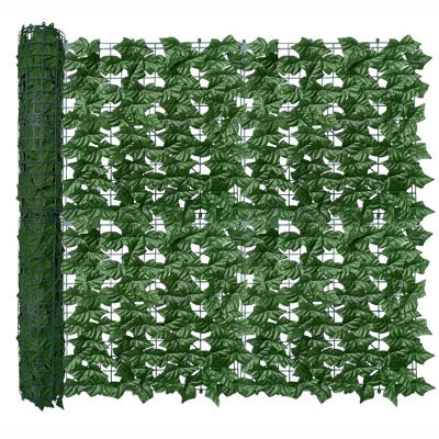 Paneles de valla de hojas verdes, seto de hiedra Artificial de 1x3m, pantalla de valla de privacidad falsa para plantas de decoración de balcón y jardín al aire libre para el hogar