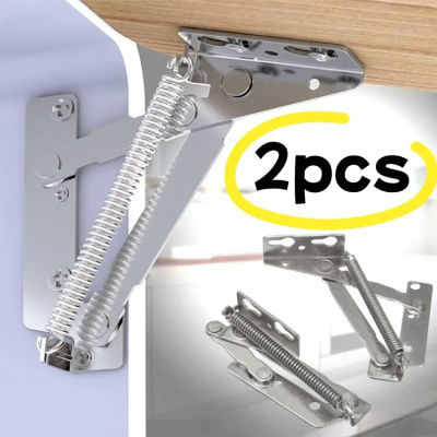 Bisagras con resorte de 80 grados para puerta de armario, soporte superior con solapa, muebles de cocina, soporte de elevación plegable, 2 uds.