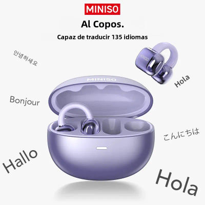MINISO MS198 auriculares Bluetooth V6 Clip de oreja auriculares deportivos auriculares inalámbricos con micrófono reducción de ruido AI traductor auriculares