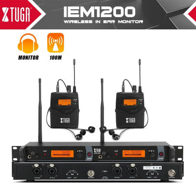 Sistema de Monitoreo In-Ear XTUGA IEM1200 UHF Profesional Multicanal, Monitor Inalámbrico para Cantantes, Músicos y Bandas
