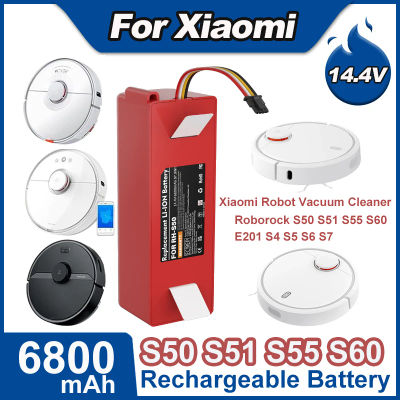 Para Xiaomi Robot aspirador batería S50 6800mAh 14,4 V para Xiaomi S51 S52 S55 S60 S65 S50 S51 S5 MAX S6 batería de repuesto