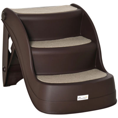 PawHut Escalera para Perros Plegable con Alfombras Antideslizantes 49x38x38 cm