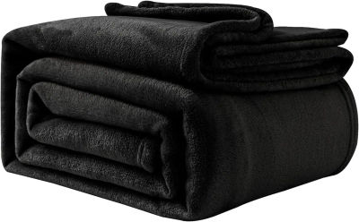 Good Nite Cuddle manta de día de lana esponjosa para adultos manta de sofá suave cálida y lavable a máquina negro
