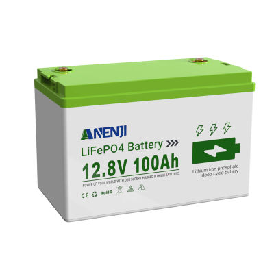 Batería de Litio Solar ANENJI 100Ah 12V 2.56KWH LiFePO4, Más de 6000 Ciclos, Monitoreo Remoto Bluetooth Integrado, con BMS