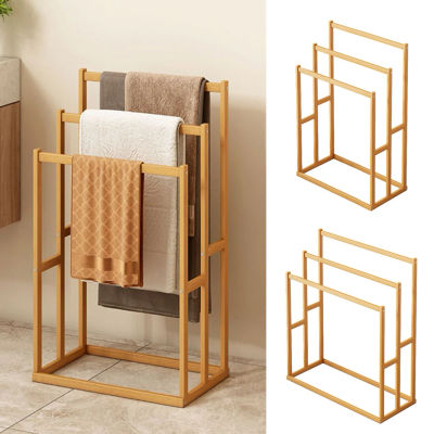 Toallero de baño de 3 niveles, estante ancho para secar toallas, toallero independiente, soporte para toallas de piscina y mantas, expositor para baño