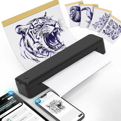 Máquina de transferencia de tatuajes inalámbrica, impresora térmica de plantillas para tatuajes Bluetooth, Compatible con teléfonos inteligentes y PC
