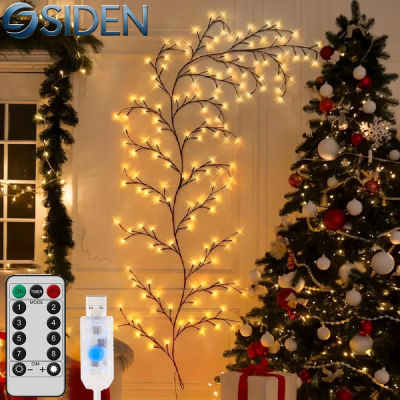 Lámpara de Rama de Árbol con 96 LED, Decoración de Pared para Dormitorio, Tira de Luz con Forma de Mimbre, 8 Modos de Iluminación, Luz Ambiental DIY, Iluminación para el Hogar