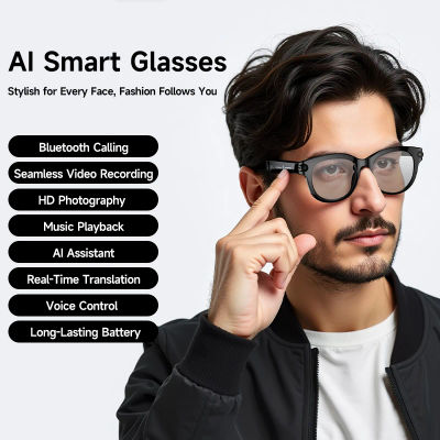 Gafas Inteligentes con IA, Cámara, Grabación de Video, Reconocimiento de Fotos por IA, Llamadas Bluetooth, Traducción de Voz, Gafas de Sol para Hombre y Mujer