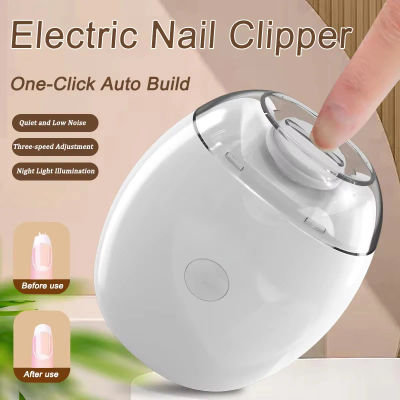 Cortauñas eléctrico 2 en 1 con luz LED, amoladora de uñas automática para bebés y adultos, Mini herramientas de manicura para el cuidado de las uñas