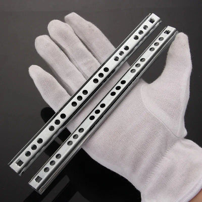 Guías para cajones con rodamiento de bolas, 2 uds., 8 "-16", toboganes para muebles, rodamientos de bolas de acero, para teclado, armario, cajones