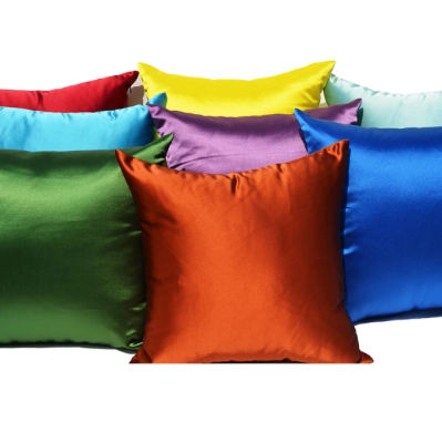 Funda de almohada de seda imitada 100% funda de cojín de satén 50X50 funda de almohada sólida 60x60cm decoración del hogar para sofá silla 45x45 40X40 suave
