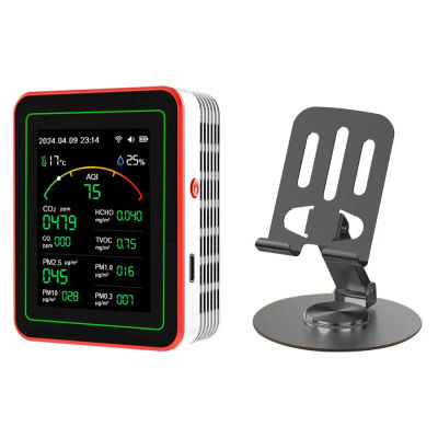 Monitor de calidad del aire 15 en 1 Tuya WIFI Detector de calidad del aire Digital recargable para el hogar CO2/CO/TVOC/HCHO/PM2.5/PM1.0