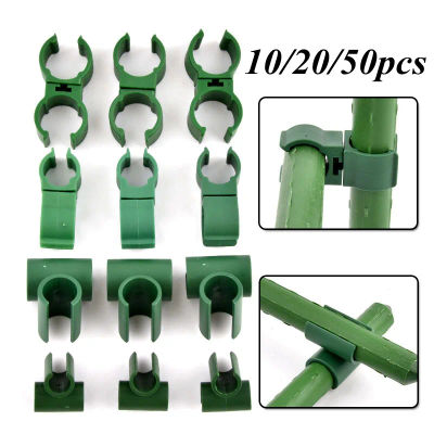 10/20/50 Uds. Clip cruzado de jardín sujetador de plástico, 8/11/16/20mm soporte para plantas conector abrazadera varilla ajustable hebilla fija enrejado