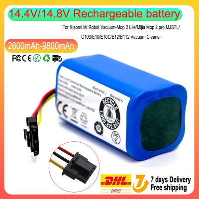 Paquete de batería de iones de litio de 2600-9800mAh 14,4 V/14,8 V adecuado para Xiaomi Mijia Mi Robot aspirador Mop 2 Lite,C103,EVE CC y E10 B112/E12