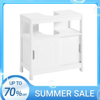 SoBuy FRG128-II Mueble de baño con lavabo, armario de baño con cojín para los pies, mueble de tocador