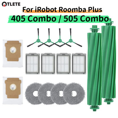 Para iRobot Roomba Plus 405 Combo / 505 Combo: Cepillo Principal, Cepillo Lateral, Filtro HEPA, Paño de Limpieza, Bolsa Recolectora de Polvo, Accesorios y Repuestos para Robot Aspirador