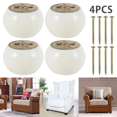 Patas de madera maciza para muebles, reemplazo de forma redonda, 5cm de altura, 10x5cm, 4 piezas