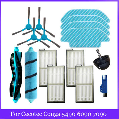 Accesorios para Robot aspirador Cecotec Conga 5490 6090 7090, Cepillo Lateral principal, filtro Hepa, paño de mopa, repuestos