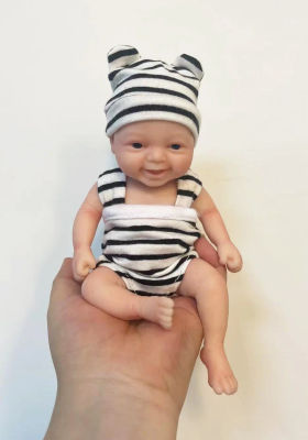 Muñeca de silicona de cuerpo completo de 7 pulgadas para bebés prematuros, mini muñeca realista de silicona, muñeca sorpresa antiestrés