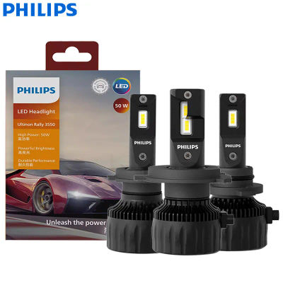 Philips-luces LED de alta potencia para coche, lámparas LED de 100 K, 3550 W, 9000LM, Ultinon Rally 6500, HB3, HB4, HIR2